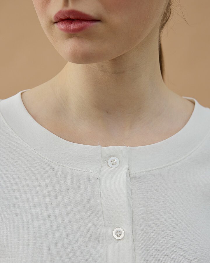 Penye Ribana Önü Patlı Pijama Takımı Ekru - Aybikestil (1)