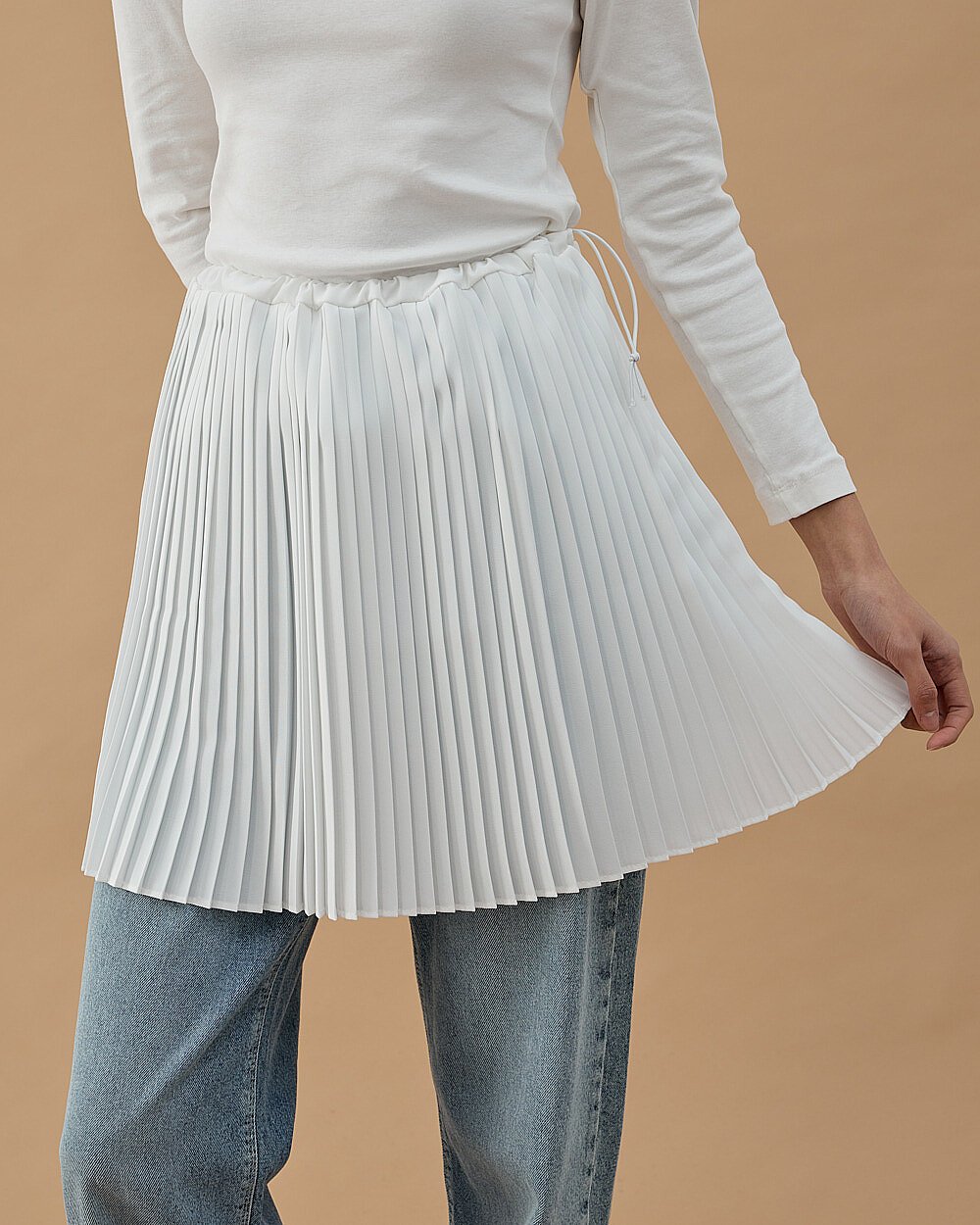 Pilise Fonksiyonel İçlik Etek Ekru - Aybikestil