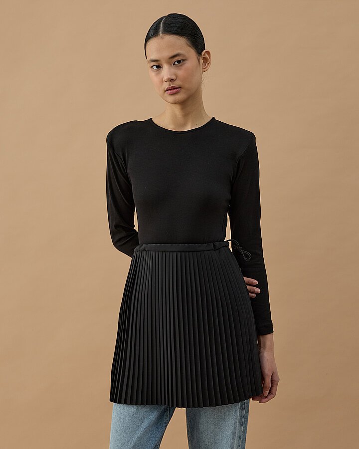 Pilise Fonksiyonel İçlik Etek Siyah - Aybikestil (1)