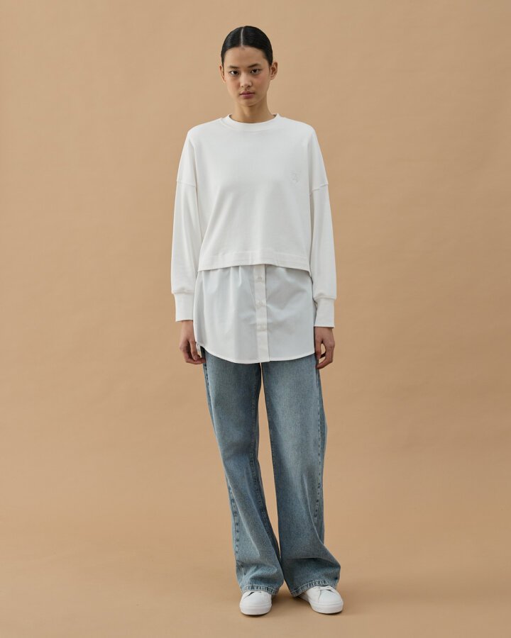 Poplin Fonksiyonel Gömlek İçlik Etek Ekru - Aybikestil (1)