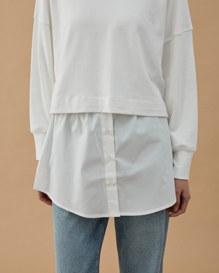 Poplin Fonksiyonel Gömlek İçlik Etek Ekru - Aybikestil (1)