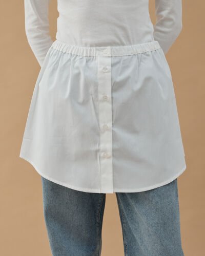 Poplin Fonksiyonel Gömlek İçlik Etek Ekru - Aybikestil