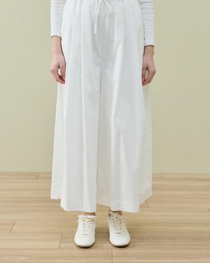 Poplin Pileli Bol Pantolon Etek Ekru - Aybikestil