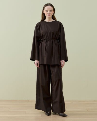 Poplin Pure Tunik Kahve - Aybikestil (1)