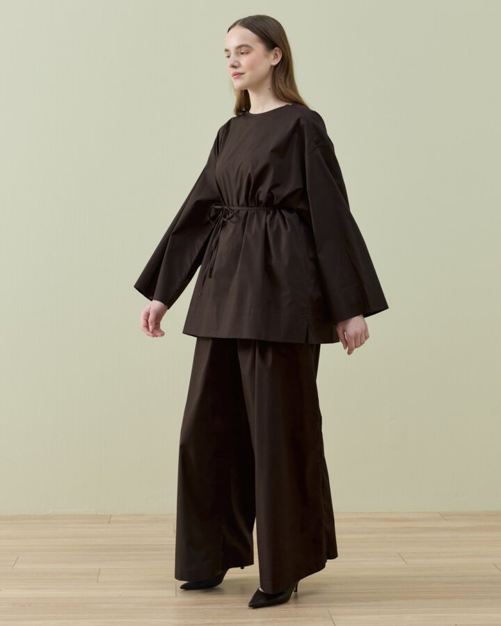 Poplin Pure Tunik Kahve - Aybikestil (1)