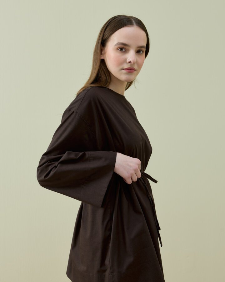 Poplin Pure Tunik Kahve - Aybikestil (1)