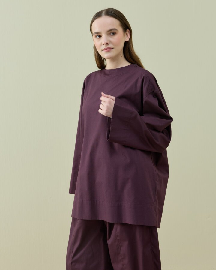 Poplin Pure Tunik Mürdüm - Aybikestil (1)