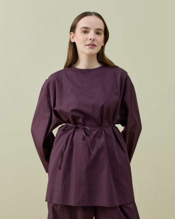 Poplin Pure Tunik Mürdüm