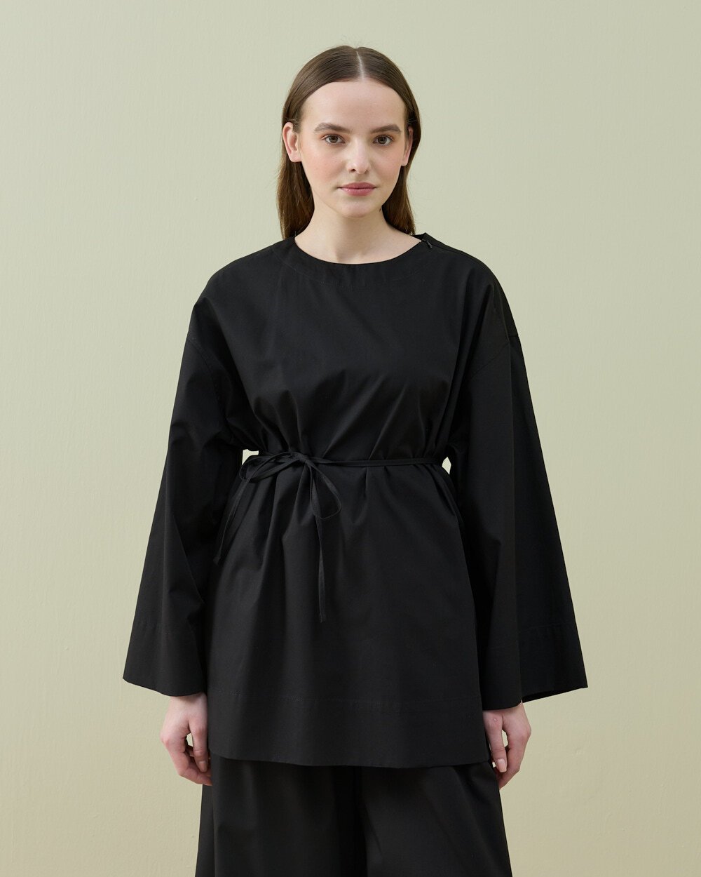 Poplin Pure Tunik Siyah - Aybikestil