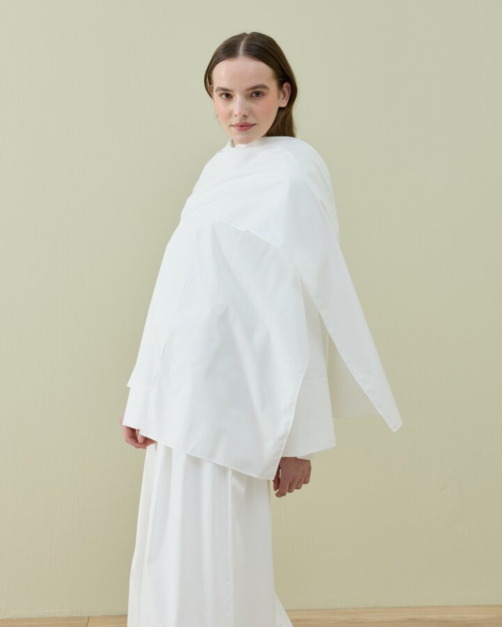 Poplin Seyyar Atkılı Kimono Bluz Ekru - Aybikestil (1)