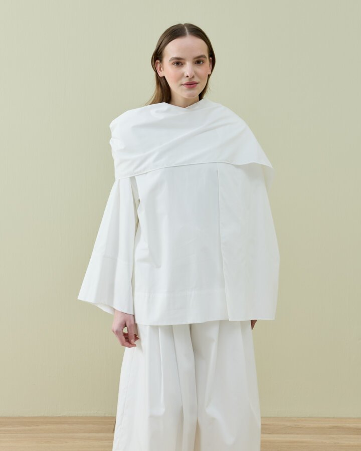 Poplin Seyyar Atkılı Kimono Bluz Ekru - Aybikestil (1)