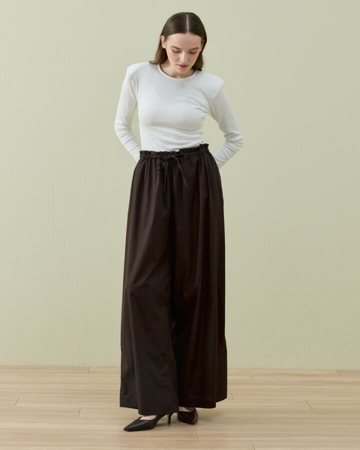 Poplin Wide Leg Bol Pantolon Kahve - Aybikestil (1)