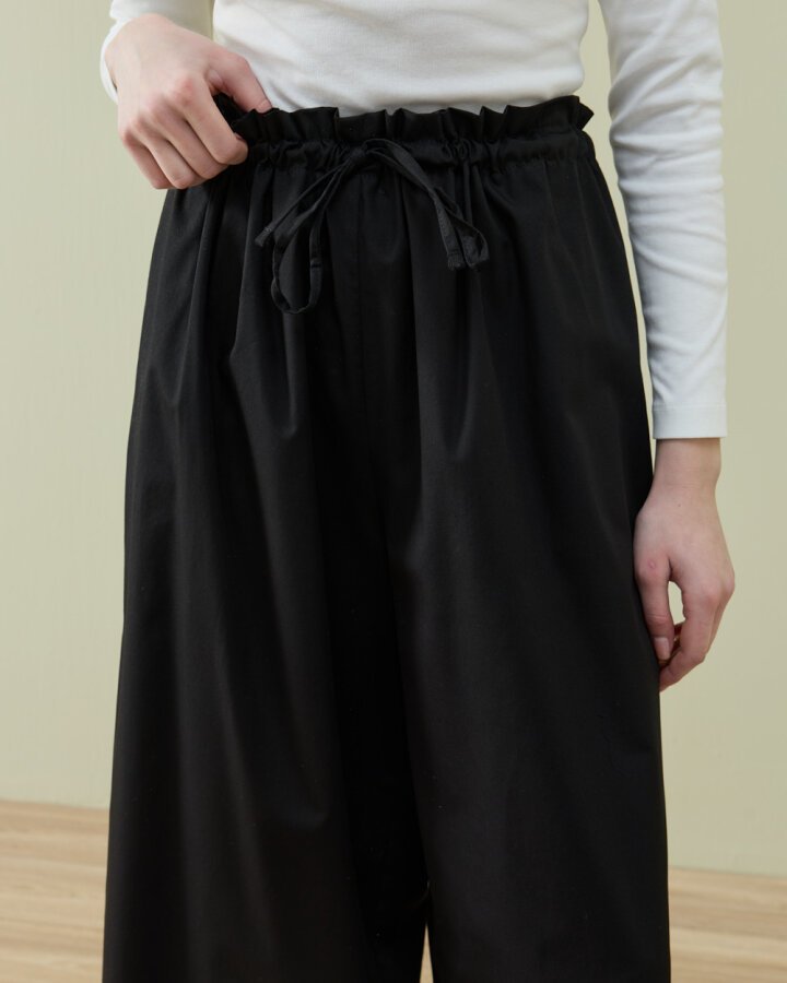 Poplin Wide Leg Bol Pantolon Siyah - Aybikestil (1)
