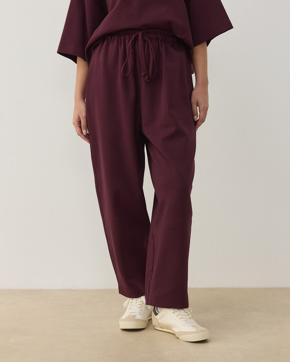 Premium Doubleface Baggy Fit Kesikli Pantolon Mürdüm - Aybikestil