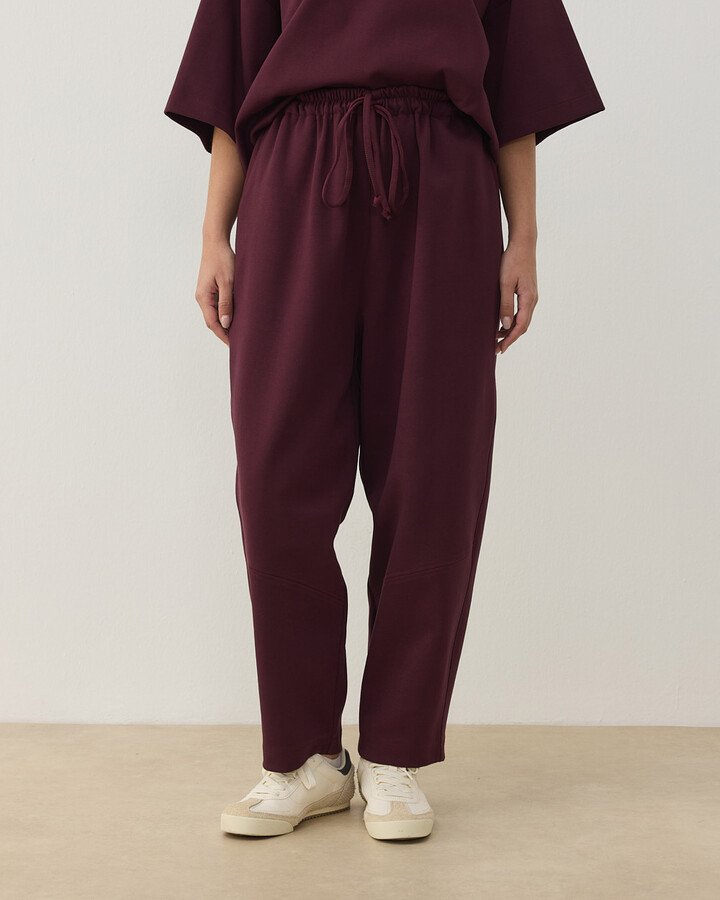 Premium Doubleface Baggy Fit Kesikli Pantolon Mürdüm - Aybikestil (1)