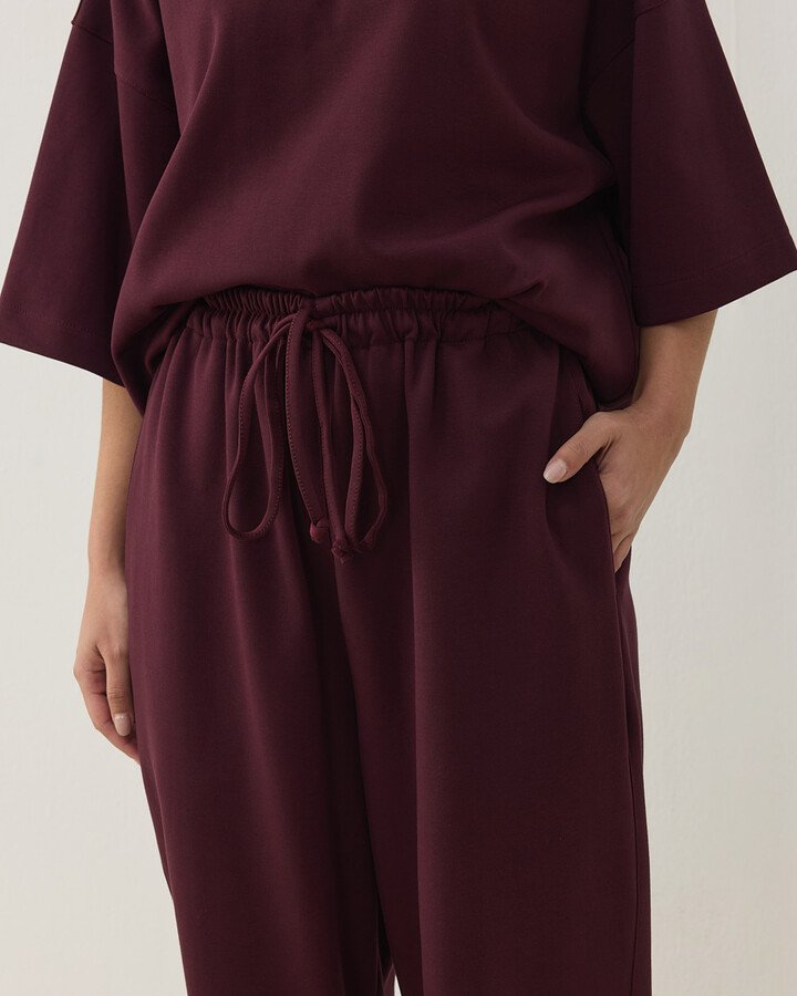 Premium Doubleface Baggy Fit Kesikli Pantolon Mürdüm - Aybikestil (1)