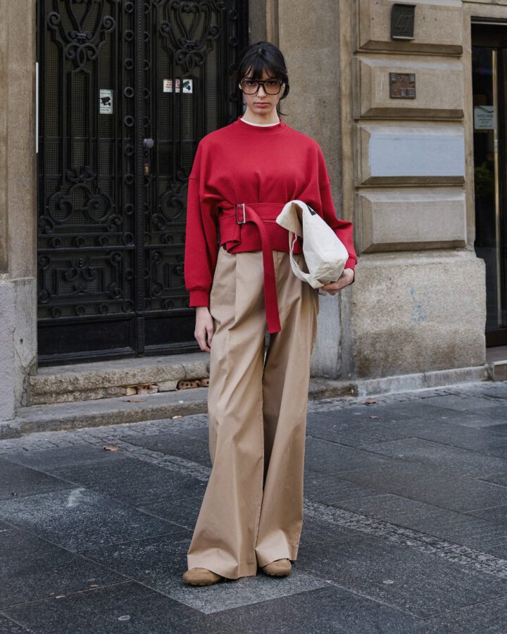 Premium Doubleface Kemerli Mini Sweat Kırmızı - Aybikestil (1)