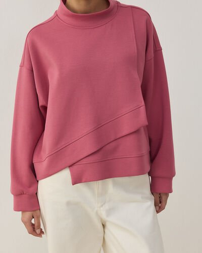 Premium Doubleface Kısa Amorf Formlu Sweat Pembe - Aybikestil (1)