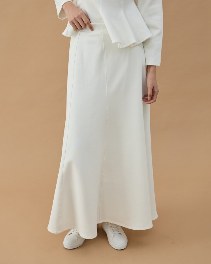 Premium Doubleface Kuplu Parçalı Etek Ekru - Aybikestil