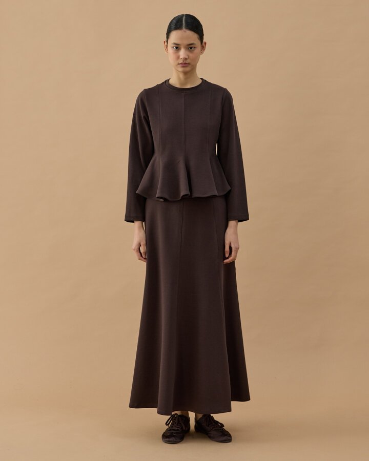 Premium Doubleface Kuplu Parçalı Etek Kahve - Aybikestil (1)