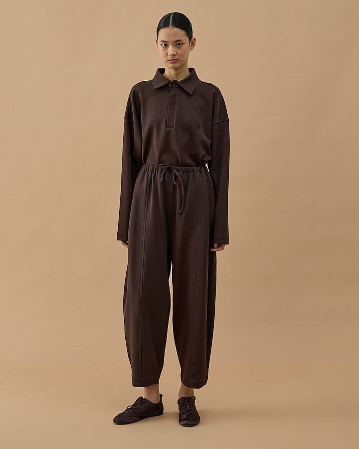 Premium Doubleface Loose Fit Önü Dikişli Pantolon Kahve - Aybikestil (1)