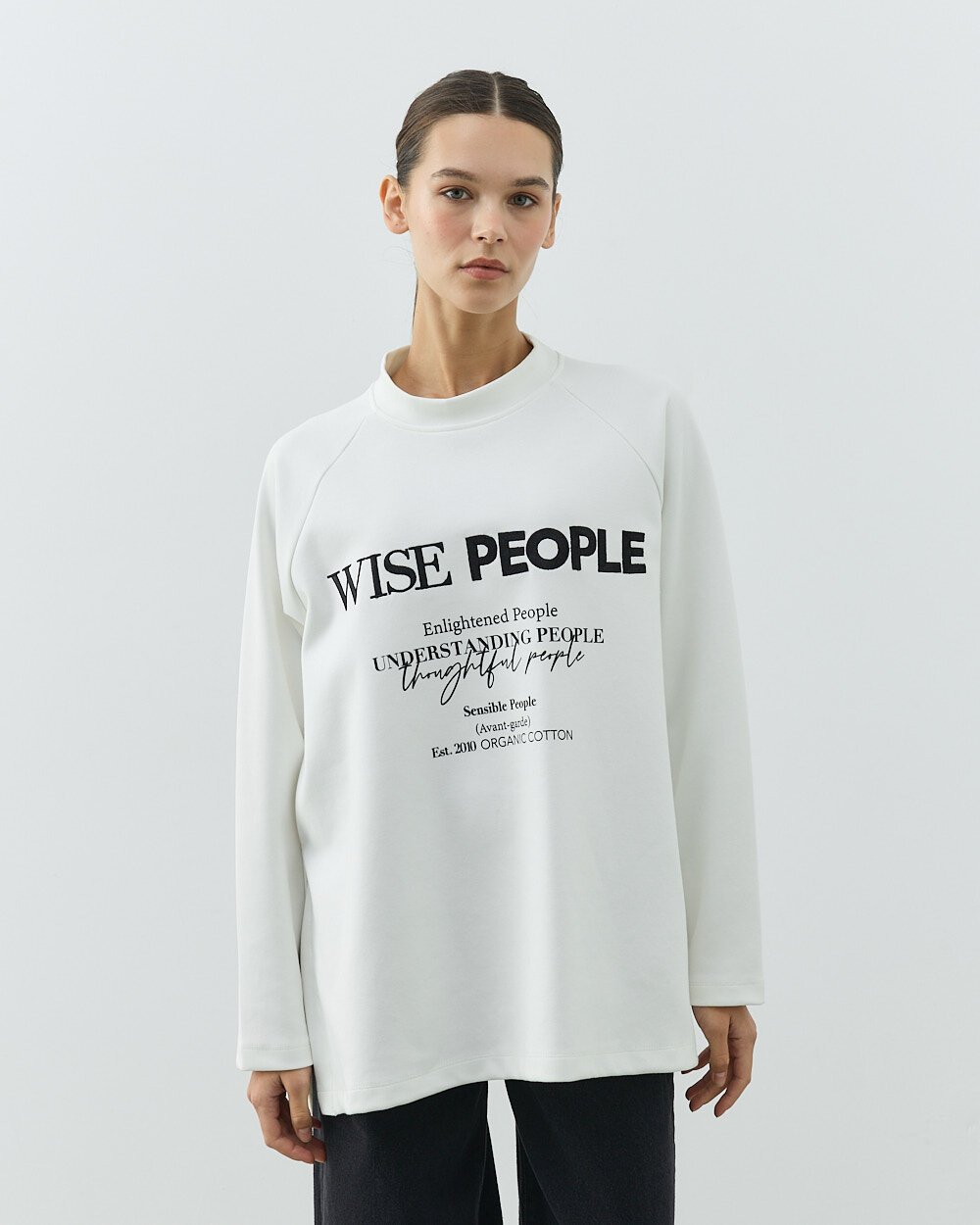 Premium Doubleface Nakış Baskılı Relax Bluz People - Aybikestil