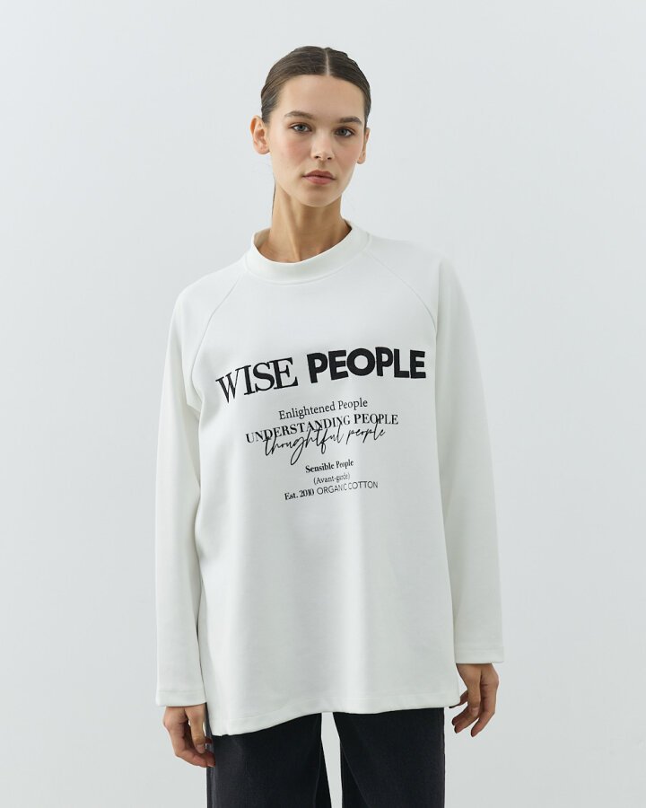 Premium Doubleface Nakış Baskılı Relax Bluz People