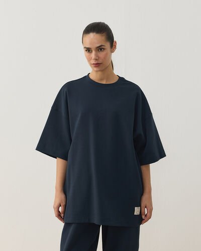 Premium Doubleface Oversize Relax Tshirt Lacivert 