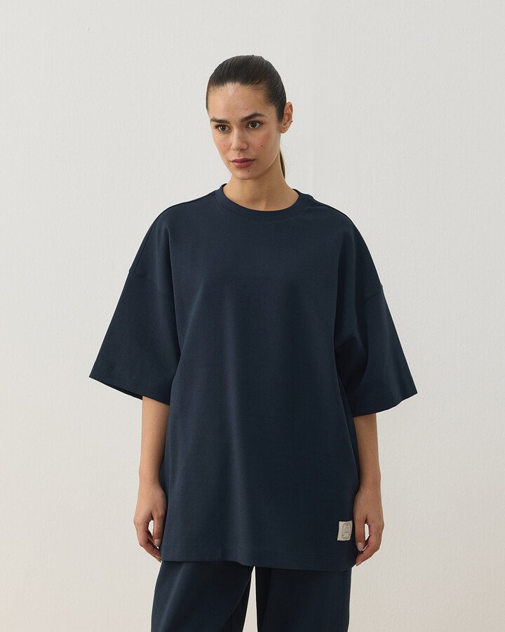 Premium Doubleface Oversize Relax Tshirt Lacivert