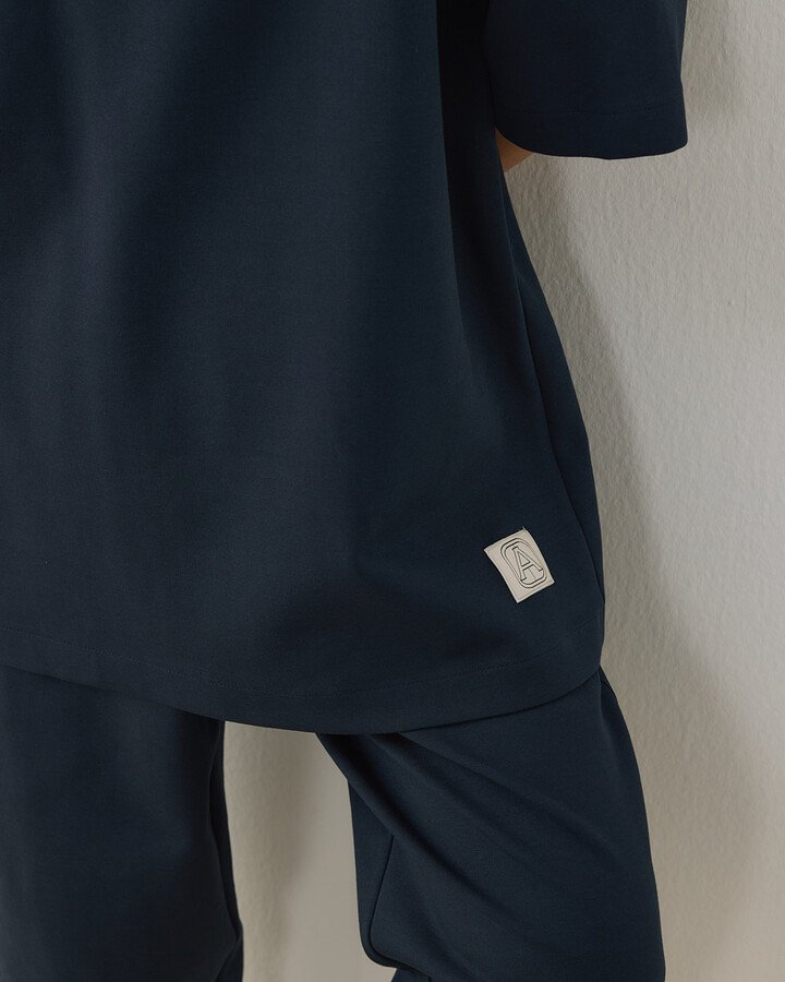 Premium Doubleface Oversize Relax Tshirt Lacivert - Aybikestil (1)