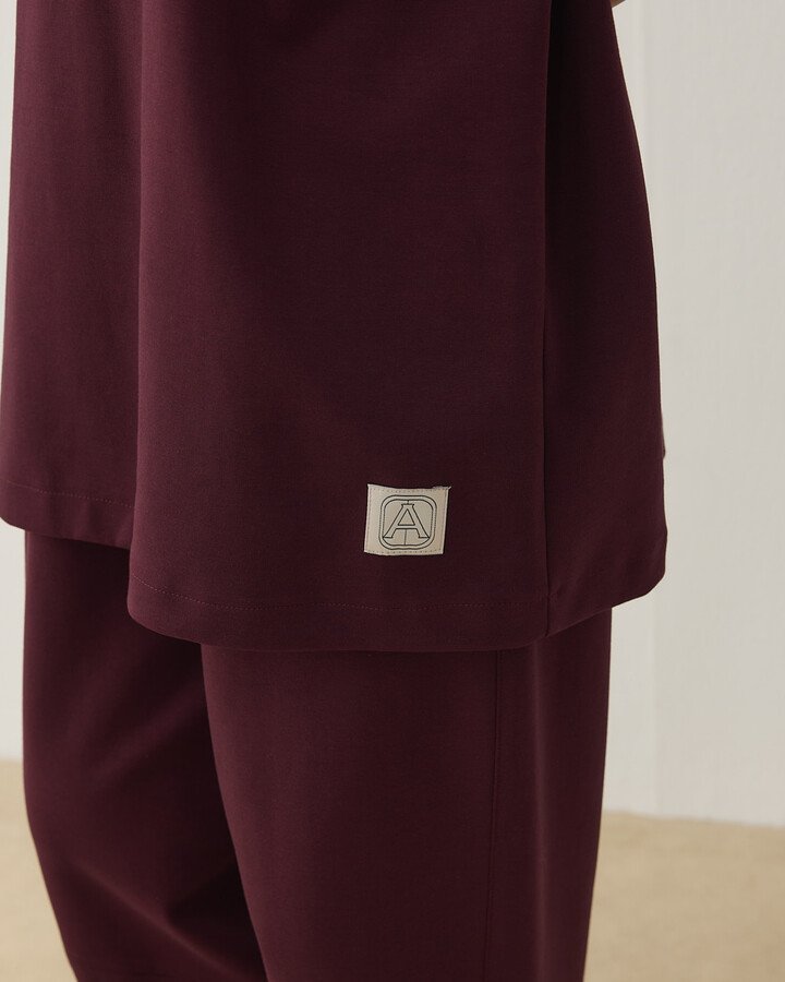 Premium Doubleface Oversize Relax Tshirt Mürdüm - Aybikestil (1)