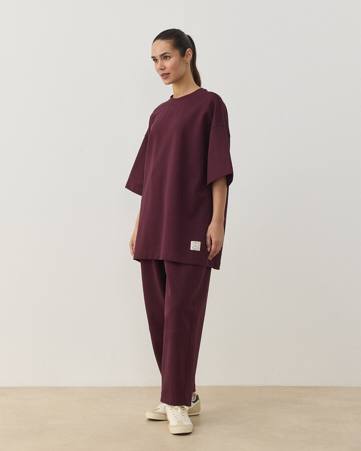 Premium Doubleface Oversize Relax Tshirt Mürdüm - Aybikestil (1)