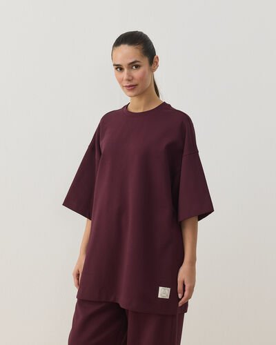 Premium Doubleface Oversize Relax Tshirt Mürdüm 