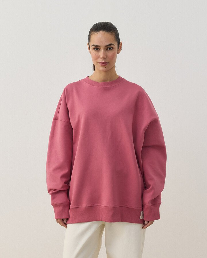 Premium Doubleface Oversize Sweat Pembe - Aybikestil