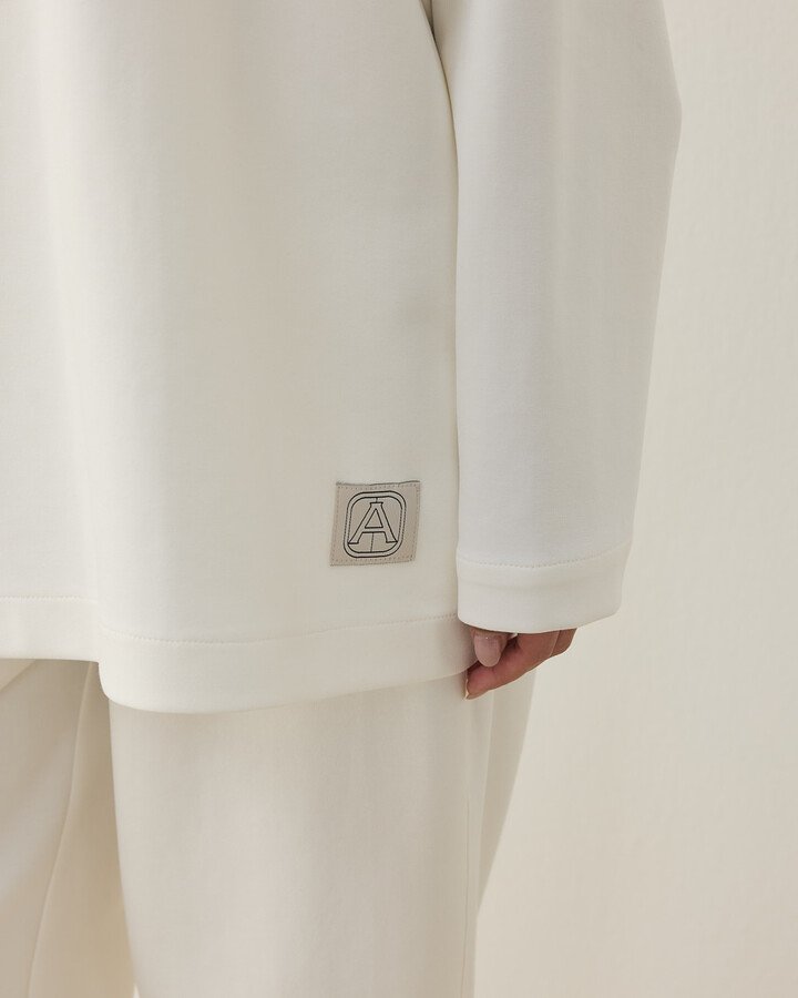 Premium Doubleface Polo Yaka Sweat Ekru - Aybikestil (1)