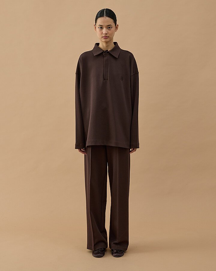 Premium Doubleface Polo Yaka Sweat Kahve - Aybikestil (1)