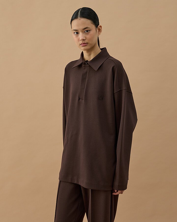 Premium Doubleface Polo Yaka Sweat Kahve - Aybikestil (1)