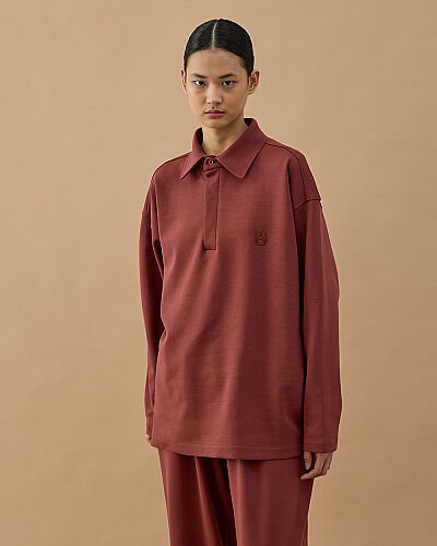 Premium Doubleface Polo Yaka Sweat Terra Cotta 
