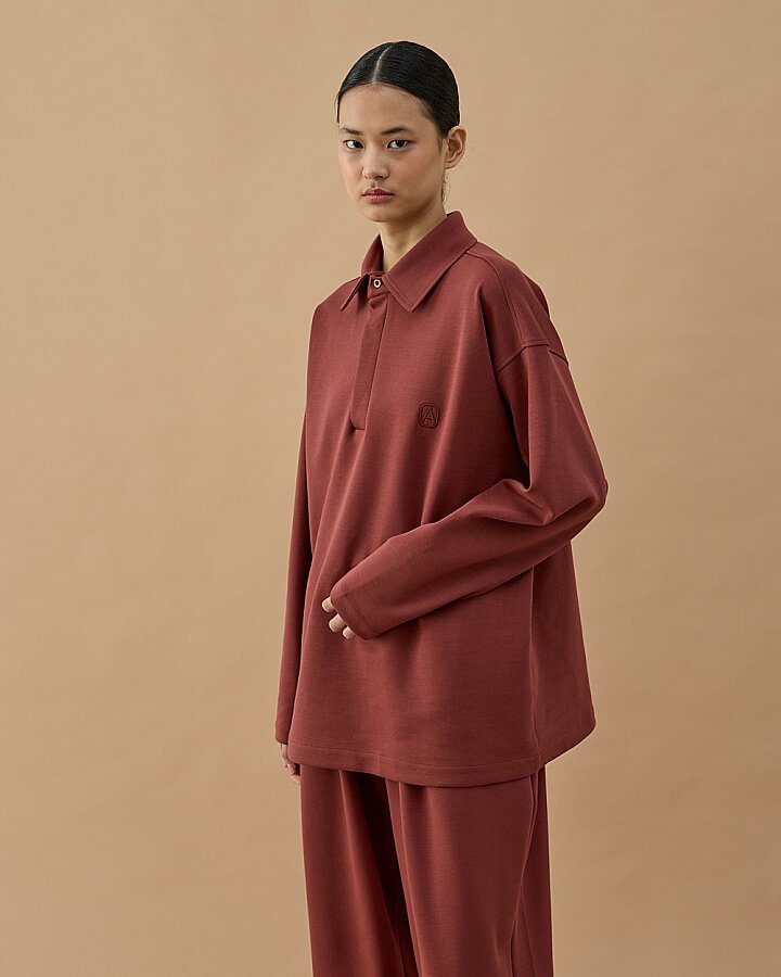 Premium Doubleface Polo Yaka Sweat Terra Cotta - Aybikestil (1)