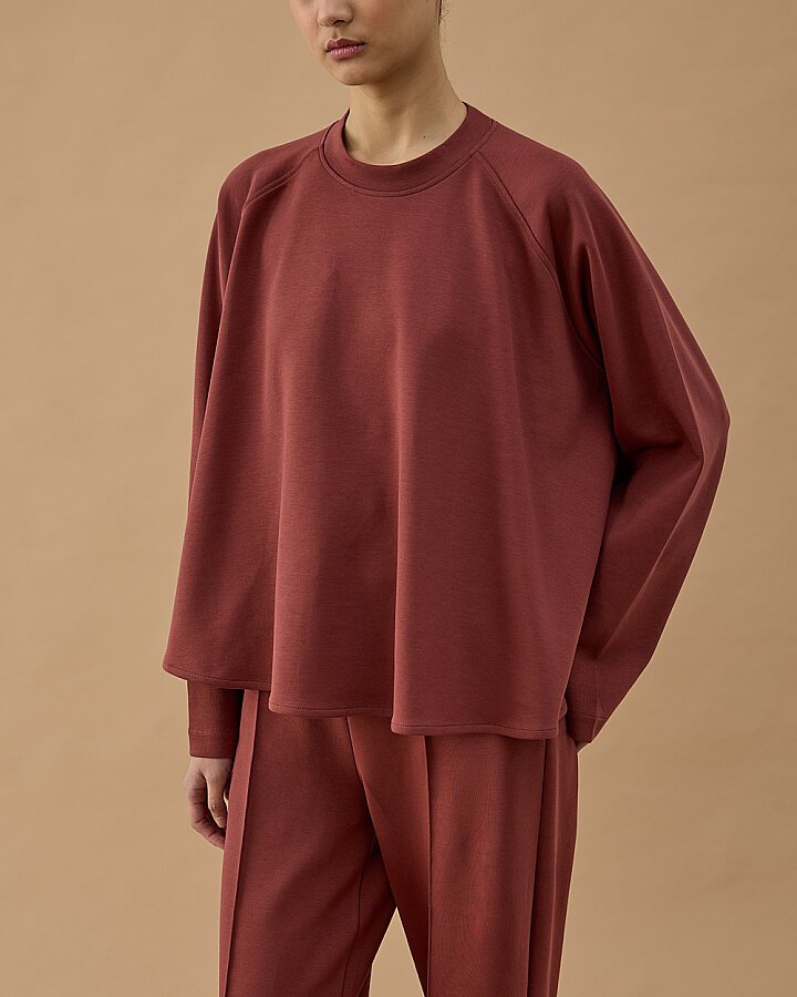 Premium Doubleface Volanlı Kısa Bluz Terra Cotta - Aybikestil (1)