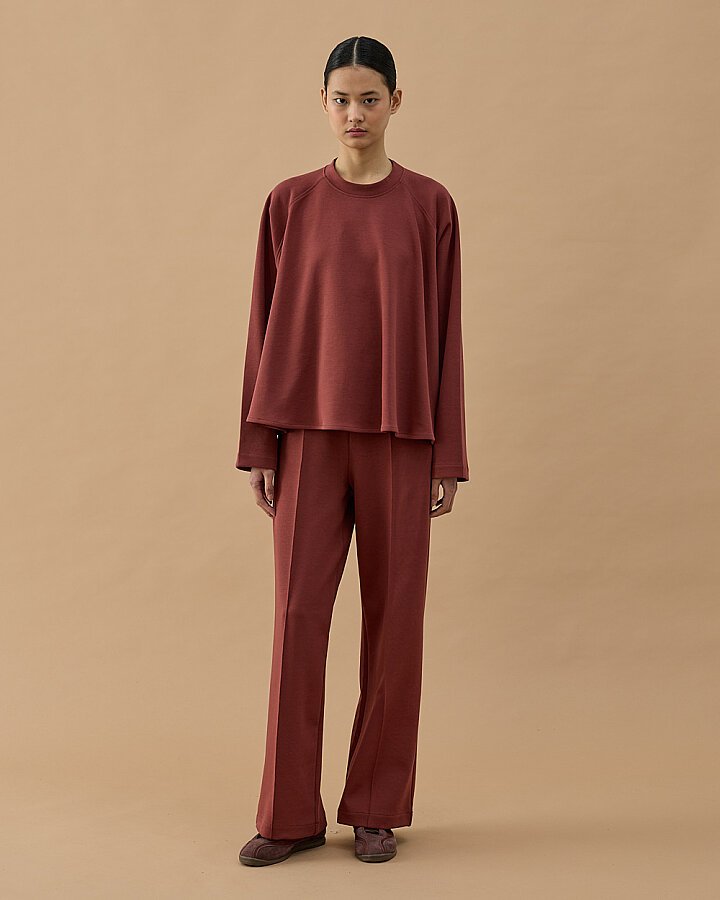 Premium Doubleface Volanlı Kısa Bluz Terra Cotta - Aybikestil (1)