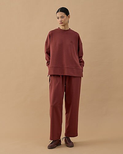 Premium Doubleface Yırtmaçlı Sweat Bluz Terra Cotta - Aybikestil (1)