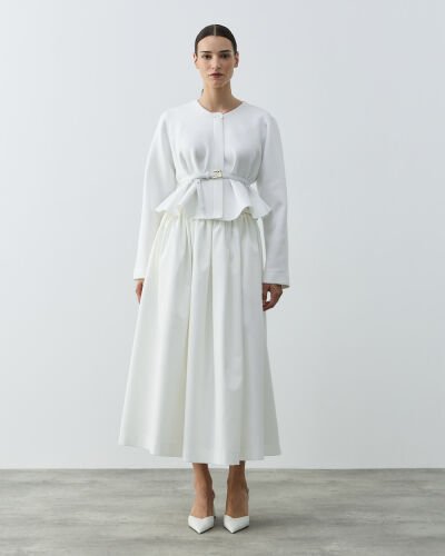 Puf Kısa Crop Volanlı Ceket Beyaz - Aybikestil (1)