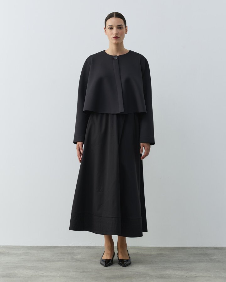 Puf Kısa Crop Volanlı Ceket Siyah - Aybikestil (1)