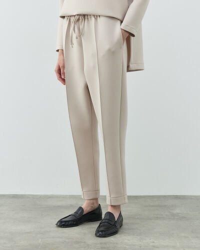 Puf Lastikli Cepli Havuç Kesim Pantolon Bej 