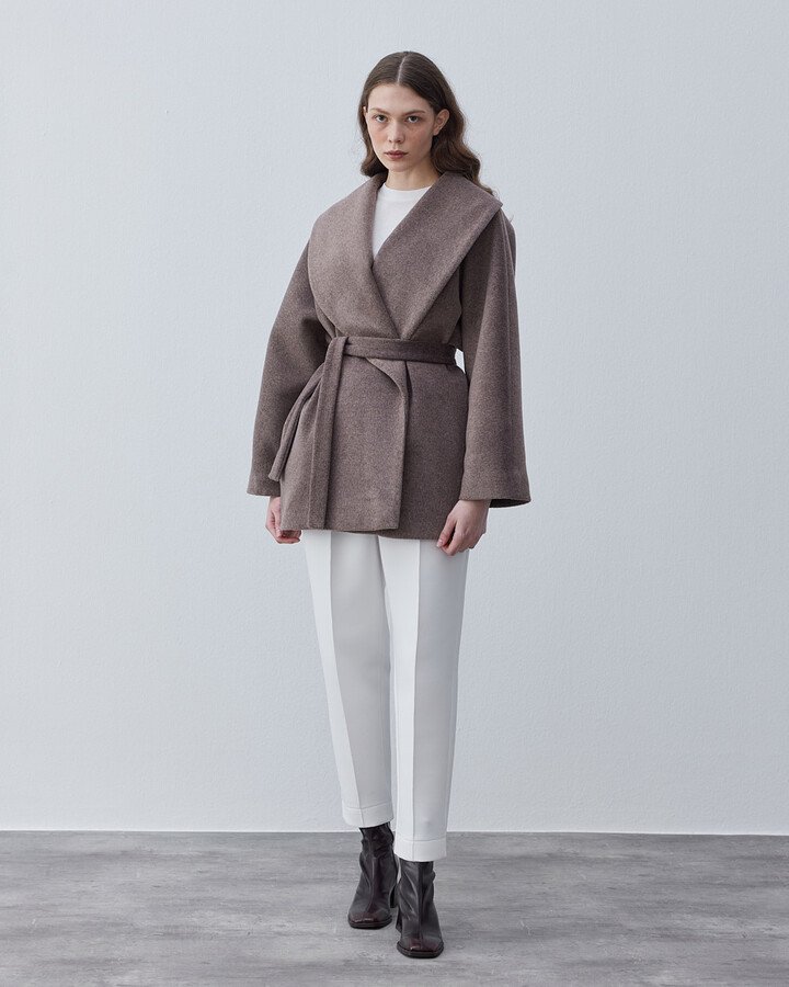 Şal Yaka Kaban Kahve - Aybikestil (1)