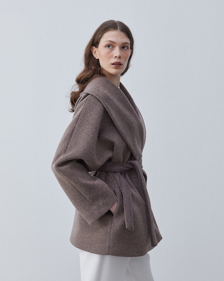 Şal Yaka Kaban Kahve - Aybikestil