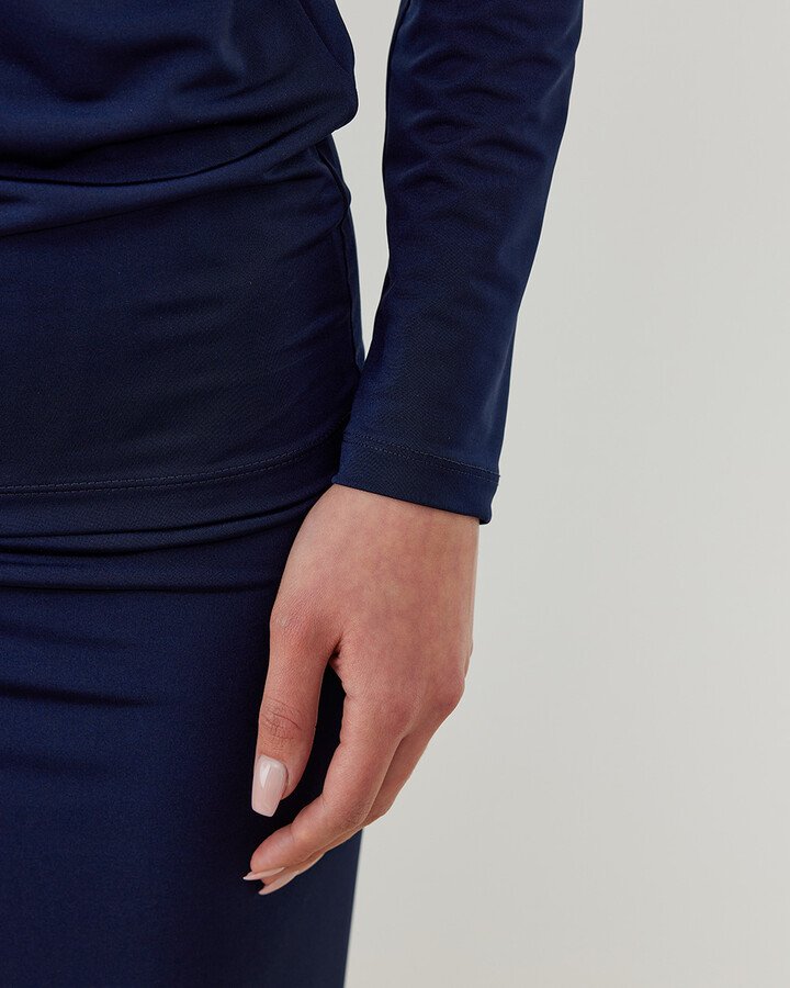 Sandy Düz Dar Uzun Kalem Etek Lacivert - Aybikestil (1)