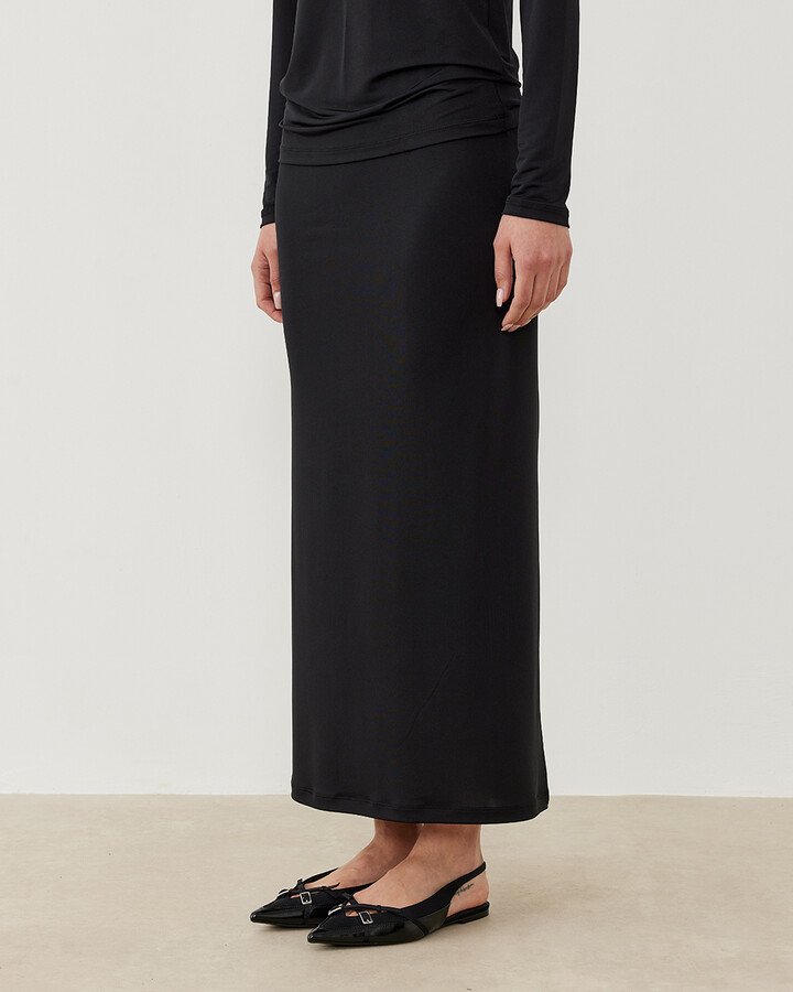 Sandy Düz Dar Uzun Kalem Etek Siyah - Aybikestil (1)