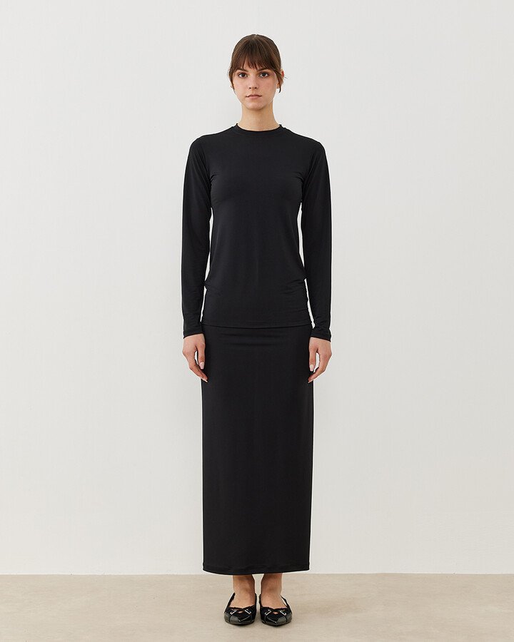 Sandy Düz Dar Uzun Kalem Etek Siyah - Aybikestil (1)